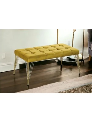 Vivense Tubihome Karo Bench, Sarı, Gold Ayak