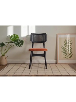 Vivense Vera Sandalye, Siyah, Turuncu