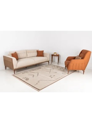 Vivense Angorahome Life Makine Halısı 6081, Saçaklı, Bej, 200X300