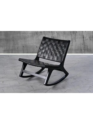 Vivense Napolyon Deri Sallanır Berjer, Siyah