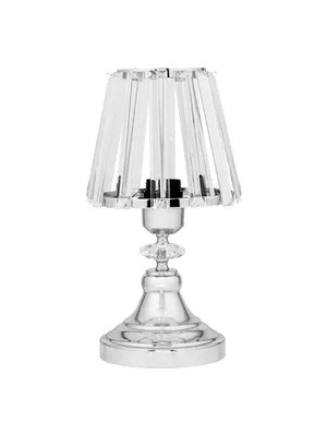 Vivense Evlight Kristal Gövdeli Abajur, Taşlı, Gümüş