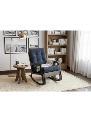 Vivense Kontes Sallanan Sandalye, Antrasit, Koyu Ceviz Ayak