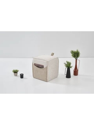 Vivense Loft Mini Puf, Krem