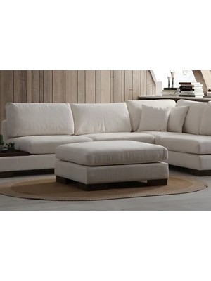 Vivense Tulip Puf, Şönil, Beyaz