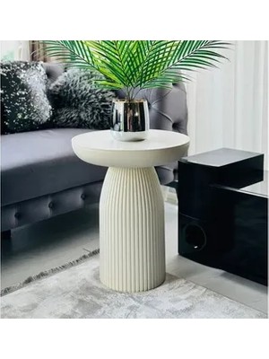 Vivense Kuvark Mantar Yan Sehpa, Beyaz