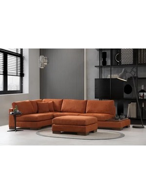 Vivense Tulip Köşe Koltuk Şönil Kiremit, Sol Köşe