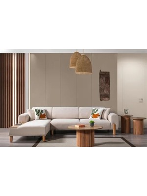 Vivense Bohem Moda Köşe Koltuk, Krem, Sol Köşe