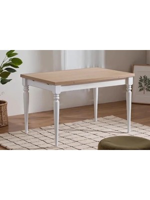 Vivense Vera Çizilmez Açılır Mutfak Masası, Meşe, Beyaz,  70X110