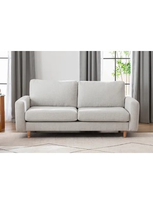 Vivense Merlin Ikili Koltuk Naturel, Ince Kol, Recycled, Gri