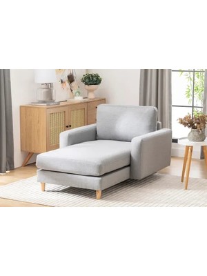Vivense Merlin Daybed, Ince Kol, Naturel, Keten, Gri