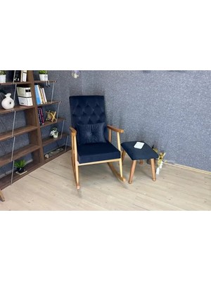 Vivense Trend Naturel Puflu Sallanan Sandalye, Antrasit Gri