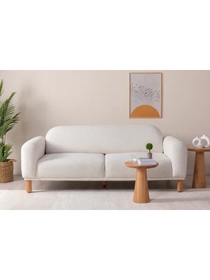 Vivense Soli Bohem Teddy Üçlü Koltuk, Kırık Beyaz