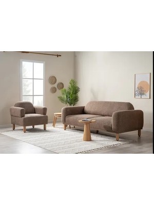 Vivense Soli Bohem Teddy Koltuk Takımı, Kahverengi