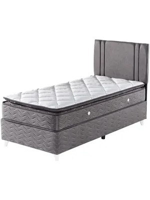 Vivense Vals Baza Başlık ve  Yatak Seti, Gri, 90X190