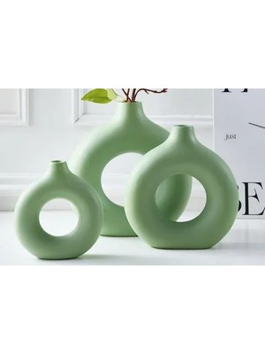 Vivense Halka Vazo Üçlü Set, Yeşil