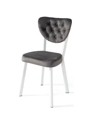 Vivense Elma Sandalye, Gri, Beyaz Ayak