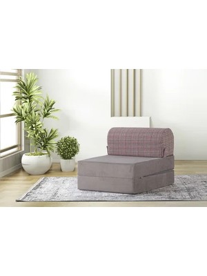 Vivense Magic Tekli Iki Renkli Yataklı Koltuk, Açık Gri