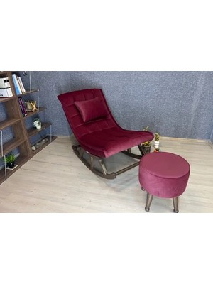 Vivense Miskin Puflu Sallanan Sandalye, Ceviz Bordo