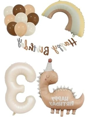 Esranın Dünyası Retro Dinazor Temalı Doğum Günü Seti