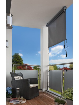 Evinizin Atölyesi Balkon Gölgelendirme Dikey Stor Tente Gri
