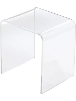 Esranın Dünyası Şeffaf Akrilik Duş Oturağı - Kaydırmaz Ayaklar, 34X34X40 cm