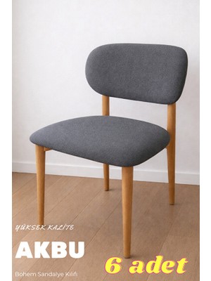 Akbu Sandalye Kılıfı , 6lı Paket , Yüksek Kalite Bohem Model , Lastikli , Mutfak Sandalye Örtüsü