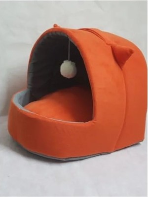 Esranın Dünyası Yıkanabilir Kedi Köpek Yatağı, Kulaklı, Turuncu, Xl