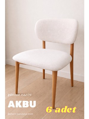 Akbu Sandalye Kılıfı , 6lı Paket , Yüksek Kalite Bohem Model , Lastikli , Mutfak Sandalye Örtüsü
