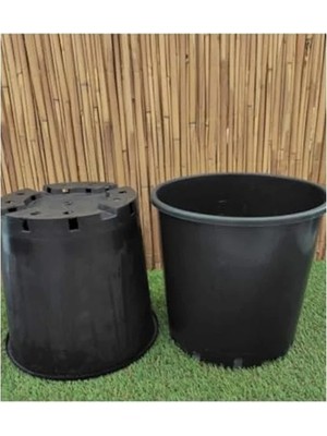 Esranın Dünyası 21,9 Lt Siyah Plastik Saksı, 35X30 cm Boyutunda Üretim Saksısı