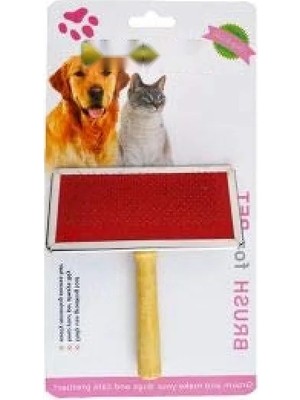 Esranın Dünyası Tahta Saplı Kedi/köpek Fırçası, Large