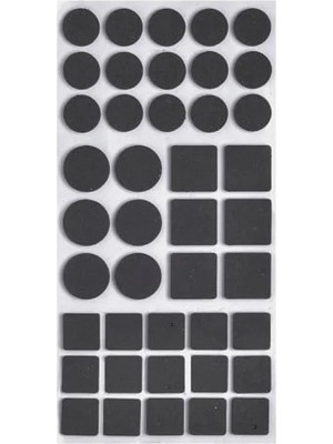 Esranın Dünyası Yapışkanlı Siyah Keçe Altlık, 42'li Paket