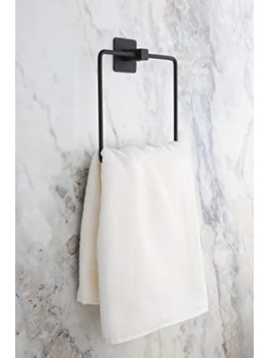 Esranın Dünyası Yapışkanlı Siyah Kare Havluluk Askısı