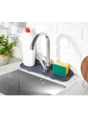 Esranın Dünyası Silikon Katlanabilir Musluk Sıçrama Koruma Mat, Gri