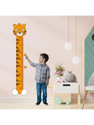 Esranın Dünyası Kaplan Temalı Çocuk Boy Ölçer Duvar Stickerı, 50-120 cm