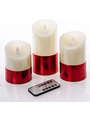 Esranın Dünyası 3 Adet Uzaktan Kumandalı Kırmızı LED Mum Seti
