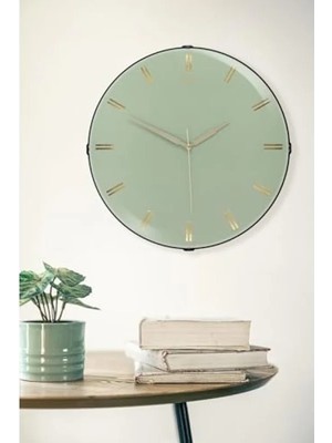 Esranın Dünyası Bombeli Kadranlı Duvar Saati - Mint Yeşili 35 cm