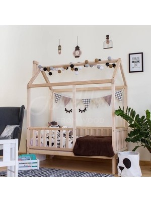 Köşk Mobilya Montessori Yatak 90X190 Ahşap Çocuk Yatak Konforlu Kullanım ve Şık Görünüm