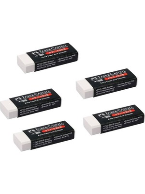 Faber-Castell 5'li Beyaz Silgi PVC Free, Kağıt için İdeal ve Ergonomik Tasarıma Sahip