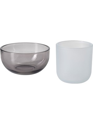 IKEA Talltıta Gri-Buzlu Cam Tealight Mumluk