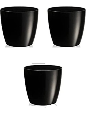 Esranın Dünyası 1.9 Litre Parlak Siyah Iç Mekan Saksı, 3 Adet