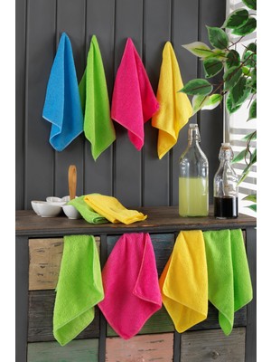 Fushia 10'lu Renkli Mikrofiber Cam Temizleme Bezi 30x30 cm Kolay Temizlik ve İz Bırakmayan Yapı