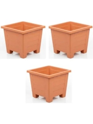 Esranın Dünyası 3 Adet Küçük Plastik Saksı Seti, Balkon ve Iç Mekan Için, 0,6 L