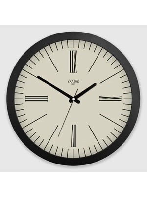 Esranın Dünyası Modern Kadranlı Duvar Saati | Roma Rakamlı, 35 Cm, Siyah