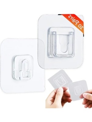 Esranın Dünyası Kendinden Yapışkanlı 10 Çift Su Geçirmez Duvar Kancası