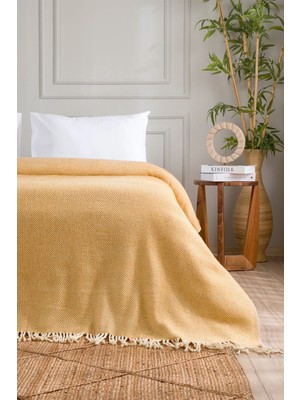 Koza Home Suez Hardal Beyaz Renkli Yün Tv Battaniyesi 91250 130x170 cm