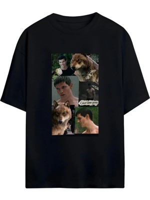 Von Labas Alacakaranlık Efsanesi Eclipse Jacob Black Baskılı Unisex Pamuklu Tişör