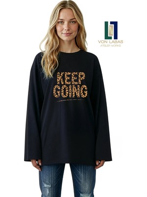 Von Labas Geniş Kol Oversize Uzun Kollu Siyah Tshirt %100 Pamuklu Basic Yazlık