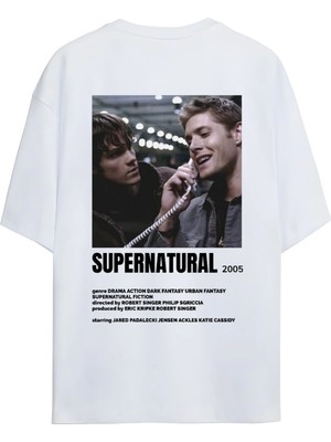 Von Labas Supernatural Unısex Oversıze T-Shırt (Sırt ve Göğüs Tasarımlı)