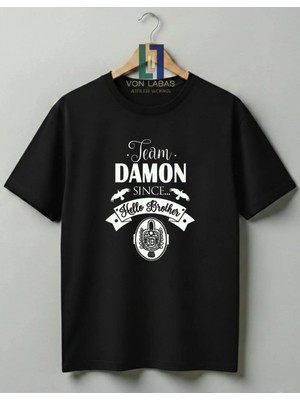 Von Labas The Vampire Diaries Tasarımlı Unisex %100 Pamuklu Yüksek Kalite Baskılı Tişört Tvd