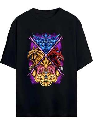 Von Labas Yu-Gi-Oh! Tutkunlarına Özel Unisex Oversize Pamuklu Tişört